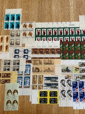 Vintage Ephemera!  U.S. Postage Plate Blocks, Buyer receives all that's pictured